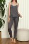 Women's Shorts and Long Pajama Set with Rope Strap Sleeves Set of 3 Lace Anthracite - 3
