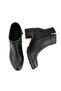 Women's Black Zippered Heeled Boots - 4