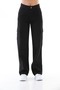 Vita Women's Black Colorfast Lycra Back Pocketless Model Cargo Pocket Palazzo Pants - 2