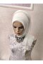 Fully Embroidered Veil with Pearl Accessories, Ready-Made Bridal Headpiece, Ready-Made Shawl, Ready-Made Veil. - 4