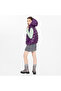 Anitra Purple Women's Hooded Puffer Leather Vest - 4