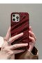 iPhone 15 Pro Max Compatible Case Luxury Glossy Electroplated Shock Resistant Soft Cover Burgundy - 8