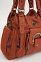 Tan Multi-Compartment Leather Shoulder Bag - 3
