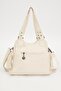 White Multi-Compartment Leather Shoulder Bag - 5