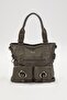 Gray Bird Eye Detailed Shoulder Bag - 2