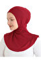 Women's Neck Collar Hijab Hijab Practical Sports Bonnet - Claret Red - 4