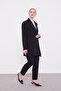 Black Pleated Chiffon Jacket Suit