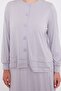 Gray Button Closure Skirt Suit - 5