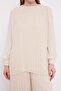 Beige Pleated Chiffon Double Set - 5