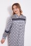 Anthracite S Pattern Shirt Collar Dress - 4