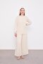 Beige Pleated Chiffon Double Set - 2