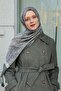 Black-Silver Tufted Ethnic Cashmere Silk Shawl