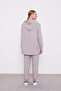 Gray Quilted Hooded Vest Double Suit - 7