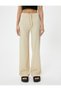 Wide Leg Trousers Ribbed with Tie Waist - 3