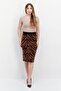 Women Animal Print Midi Skirt, Multicolor - 2