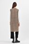 Women's Sand Glitter Twist Patterned Buttoned Seasonal Knitwear Long Vest - 5
