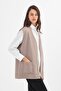 Women's Sand Embossed Plaid Vest - 3