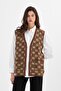 Women's Mink Monogram Patterned Pocket Knitwear Kilim Mother Vest