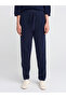 70166 Elastic Waist Lace-Up Knitwear Trousers-Navy - 3