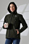 Women's Waterproof Fabric Softshell Coat with Removable Fleece Inside and Hood, Khaki - 4