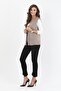 Women's Sand Embroidered Ribbed Knitwear Vest - 2
