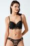 6118 Black Color Padded Bra Panty Lace 2-Piece Set - 3