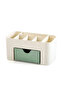 2-Piece Makeup Jewelry Organizer with Green Pink Mini Drawers - 7 Compartments - 6