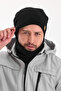 Men's Black 100% Micro Fleece Double Layer Winter's Coming Beanie Neck Collar Suit - 5
