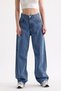 Women's High Waist Buckle Detailed Loose Fitting Wide Leg Casual Baggy Jean Blue Jeans Loose Pants - 2