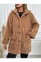 Butikcim Buttoned Large Size Plush Coat