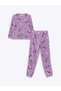 Lcw Young Crew Neck Print Fleece Women's Pajamas Set - 5