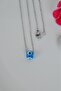 Silver Color Steel Necklace with Blue Evil Eye Beads 45 cm - 4