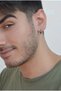 Men's Antique Steel Hoop Earrings - 3