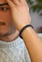Men's Leather Bracelet Black - 4
