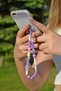 Lilac Colored Beaded Small Size Phone Strap Charm Accessory