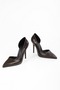 Women's Massy Brown Shiny Stiletto - 5