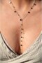 Steel Long Chain Necklace Sequin Low-Cut Necklace Silver Color