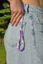 Lilac Colored Beaded Small Size Phone Strap Charm Accessory - 4