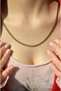 316 L Steel Italian Chain Necklace 50 cm Crushed Steel Gold Color - 4