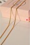 Gold Color Men's Thin Italian Steel Chain 60cm - 4