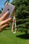 Red Colored Fimo Beaded Small Size Phone Lanyard Charm Strap