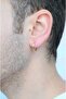Men's Yellow Steel Hoop Earrings 16 Mm Medium Size - 2