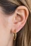 Gold Colored Plain Steel Hoop Earrings 18 mm - 2