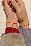 Double Ankle Red Black String Lover Bracelet - 3