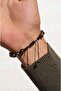 Shiny Turtle Eye and Black Knitted Men's Bracelet with Adjustable Features - 4