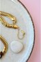 Steel Necklace with Solitaire in the Middle Gold Italian Necklace - 5