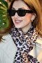 Brown Framed Leopard Print Shawl Milk Coffee Tone Shawl - 6