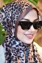 Brown Framed Leopard Print Shawl Milk Coffee Tone Shawl - 2