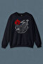 سويت شيرت أزرق داكن مطبوع عليه Flying Eagle Rebel Fan للجنسين