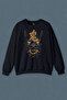 Navy Blue Sweatshirt Mask Hannya Demon Mask Japanese Japanese Printed Unisex Sweat